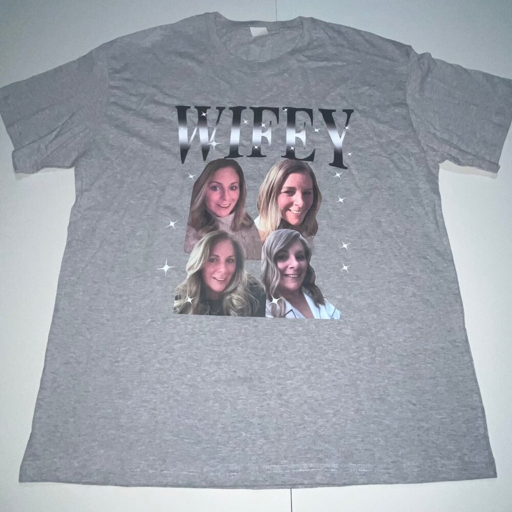 Wifey Size XL Gray Mens Funny Meme Short Sleeve T-shirt WIFEY